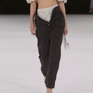 Jacquemus L’Année 97 black carpenter style straight leg pant w crème stitching